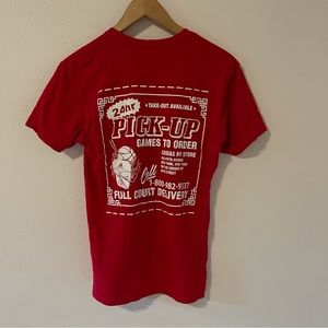 adidas NYC Pick-Up Chinese Take-Out Red Graphic Tee-Small